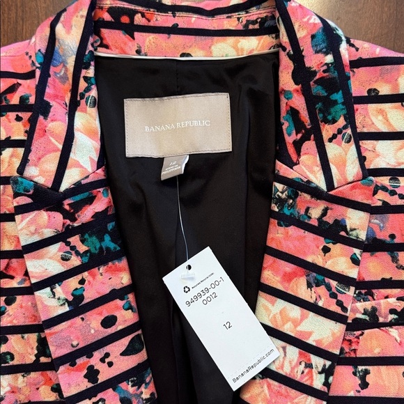 Banana Republic NWT Woman’s One-Button Floral & Striped Career Blazer - Picture 5 of 11